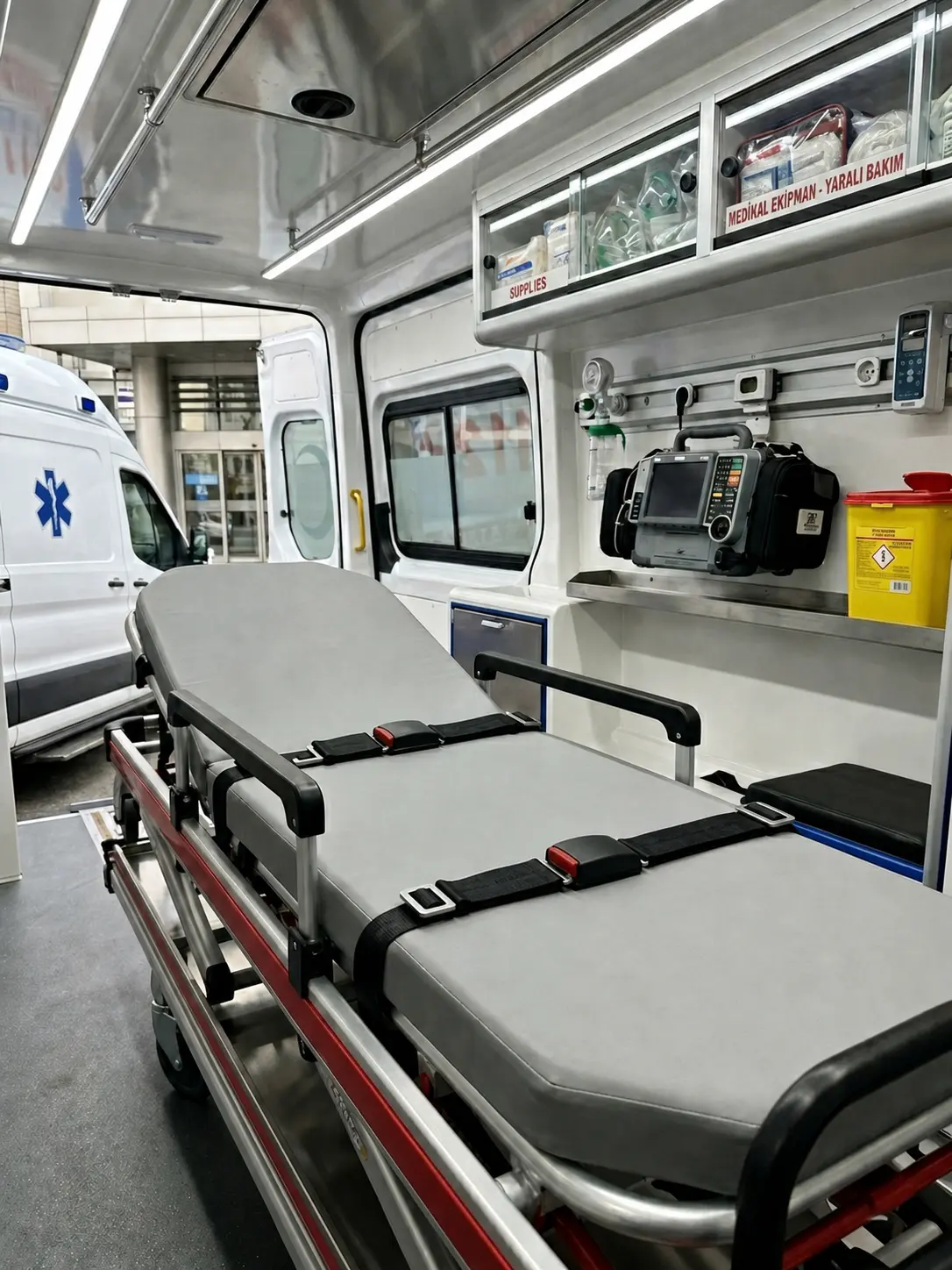 Ambulans İçi Sedyede Monte Edilmiş 2 Nokta Emniyet Kemeri Kullanımı